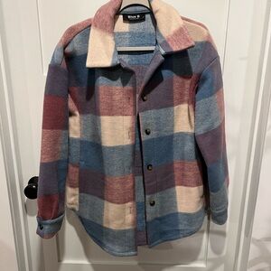 Colorful Plaid Button-Up Jacket